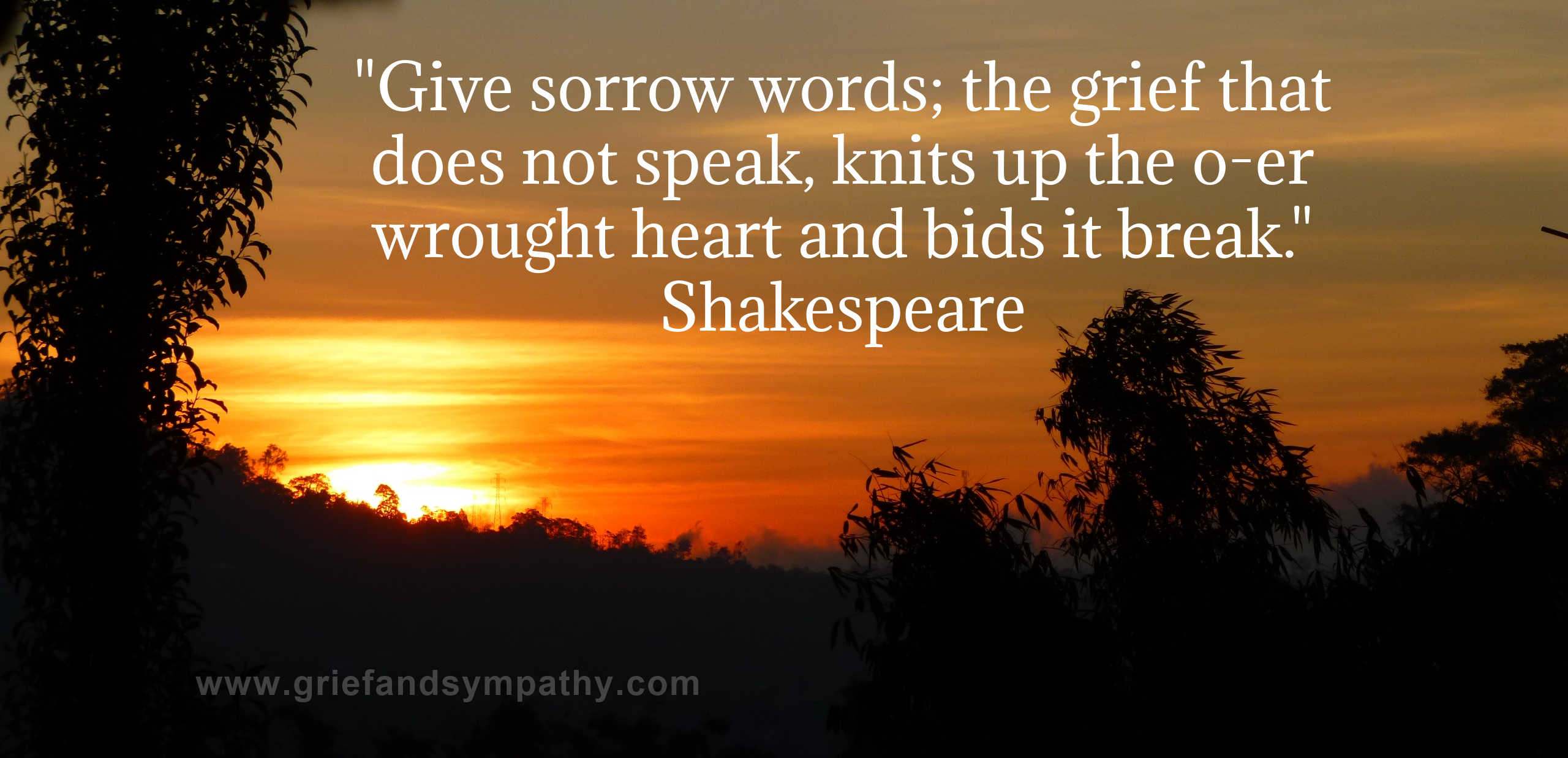 Shakespeare quote "Give sorrow words . . . "