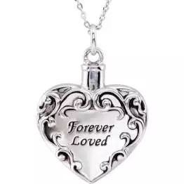 pandantiv din argint sterlină în formă de inimă pentru cenușă de incinerare, gravat pentru totdeauna iubit