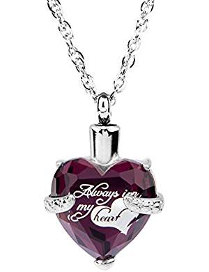 Amethyst Glass Cremation Ashes Pendant