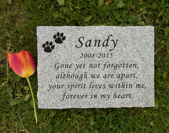 Engraved granite pet memorial stone