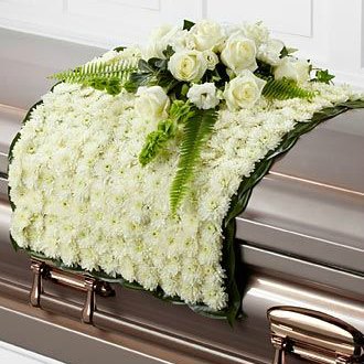 White Blanket Funeral Flowers