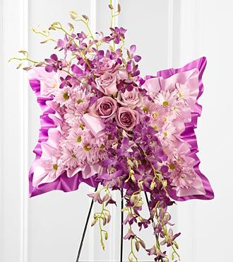 Pink Floral Pillow Arrangement on Stand