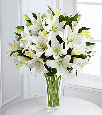 White Bouquet of Sympathy Flowers