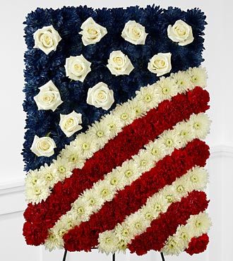 Funeral Flowers with Patriotic Theme - American Flag