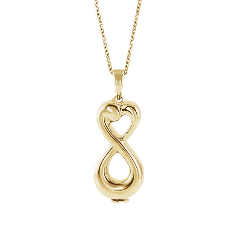 Gold infinity ash holder pendant.