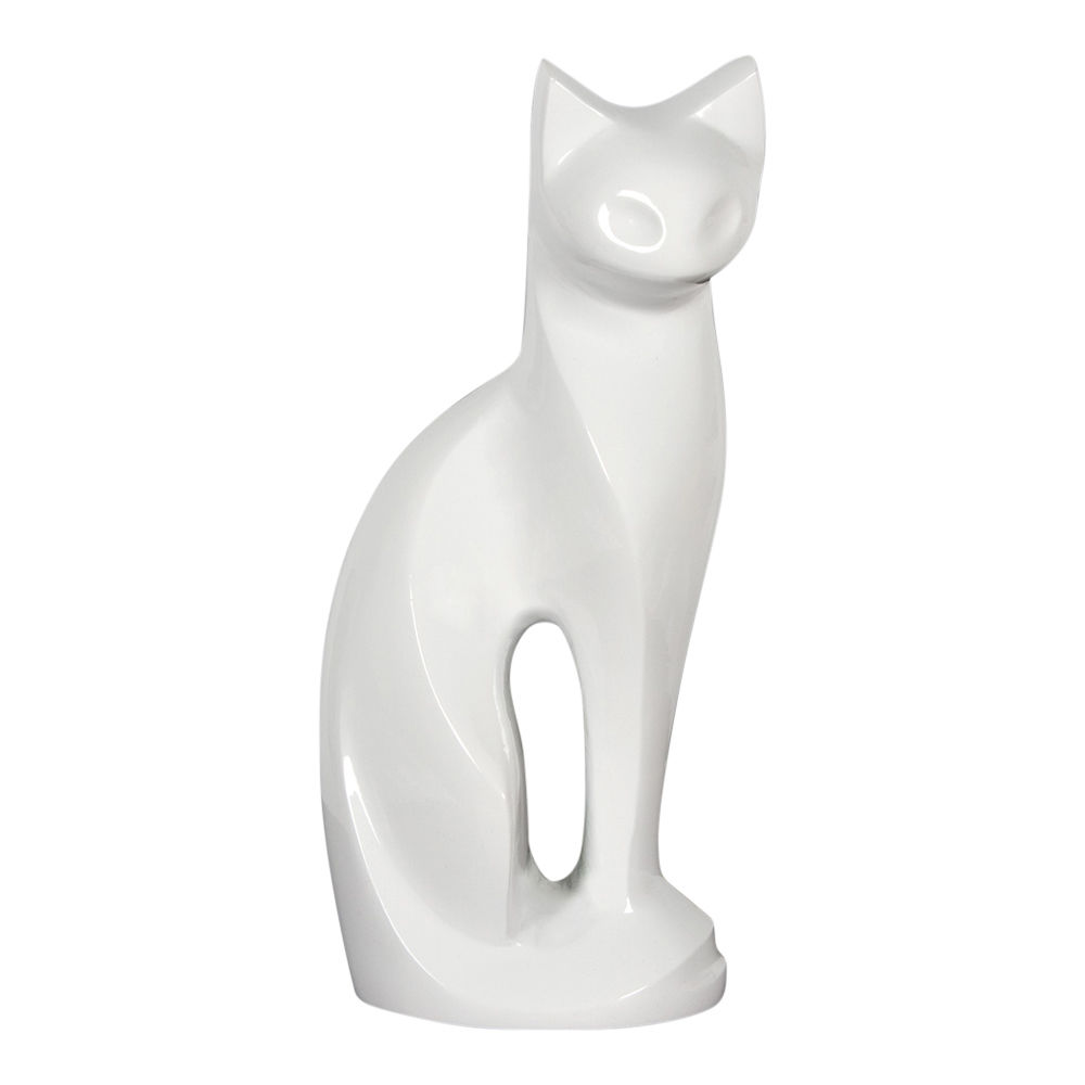 Modern White Cat Urn