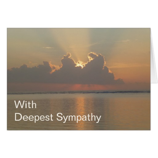 With Deepest Sympathy Card showing sunrise over the ocean