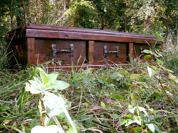 Custom Handmade Casket with Hand Forged Wrought Iron Handles