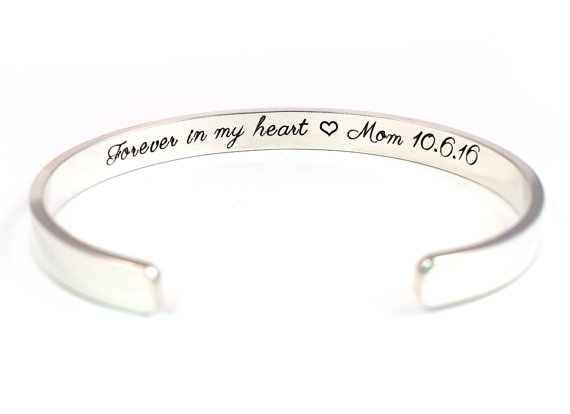 Silver Engraved Memorial Bracelet