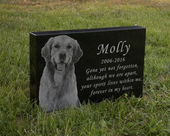 Personalised Memorial Stone for Dog with Photo and Text