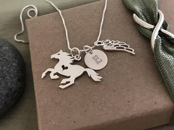 Horse memorial charm necklace