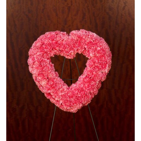 Pink Carnation Heart Wreath