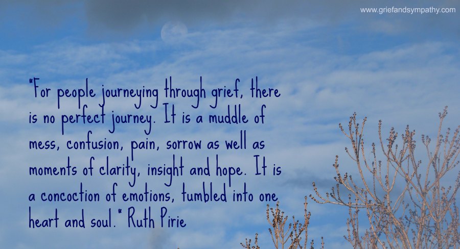 Grief quote.  A tumble of emotions
