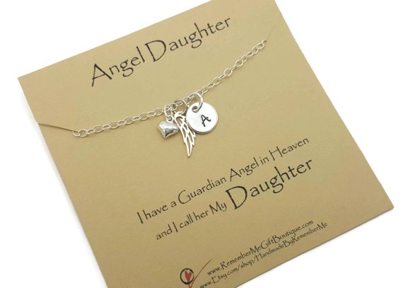 Memorial pendant for a daughter in sterling silver