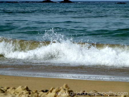 Wave breaking on the shore