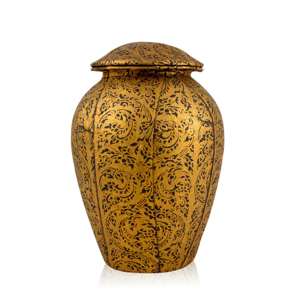 Biodegradable Urn for Ashes Gold Grecian Style