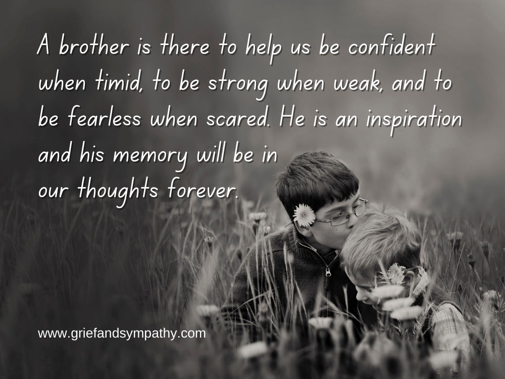Quote about a brother with photo of two boys