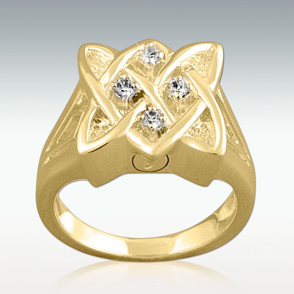 Celtic Knot Cremation Ashes Ring in Gold