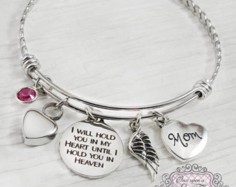 Personalised charm bracelet cremation jewelry