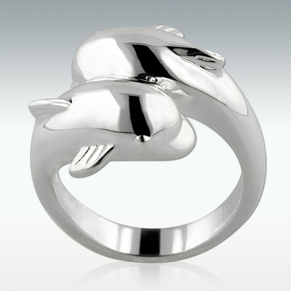 Dolphin Cremation Ring in Silver
