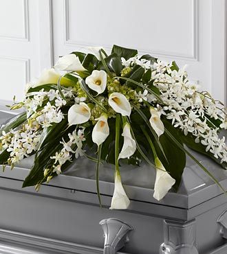 Funeral Casket Spray White Lilies