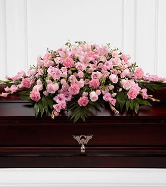 Pink Funeral Flowers for Coffin