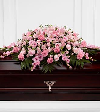 Pink Casket Spray Roses