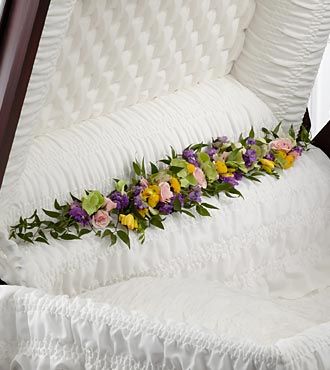 Casket Hinge Flowers Purple Yellow