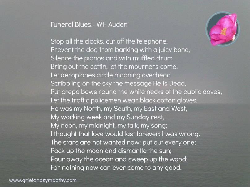 Funeral Blues by WH Auden