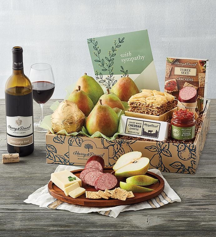 Sympathy Hamper with Wine Cheese and Sausage