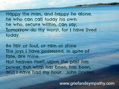 Happy the Man poem with beach photo