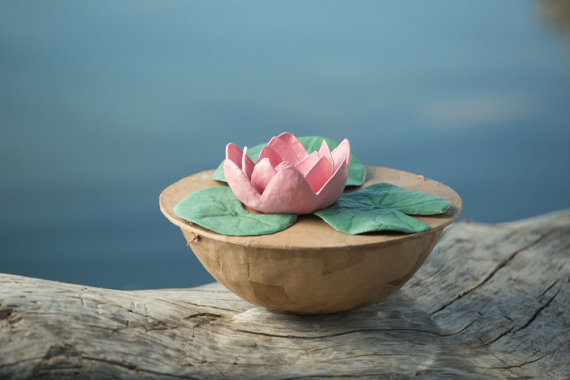 Biodegradable Lotus Urn for Water Burial