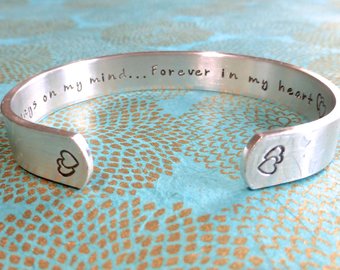 Miscarriage Cuff Bangle.  Always on my mind, forever in my heart.