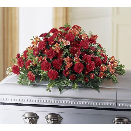 Deep Red Funeral Flowers for Men