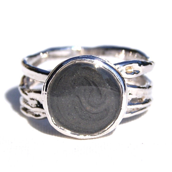White Gold Cremation Ring for Ashes by Close By Me