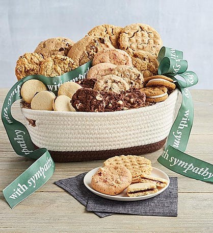 Express your condolences with comforting baked goods in these delicious sympathy baskets. All purchases support our work with the bereaved at no extra cost to you. 