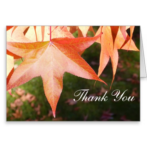 Thank You Notecard with Autumn Leaves