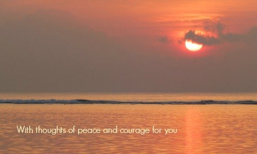 Sympathy Card Sunset With Thoughts of Peace and Courage