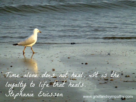 Time alone does not heal. It is the loyalty to life that heals.
Stephanie Ericsson