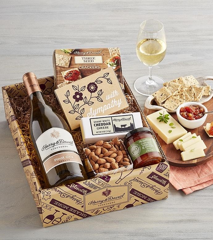 Selected by us especially for you to send the best sympathy wine gift baskets on the market. Support those who are grieving too at no extra cost. 