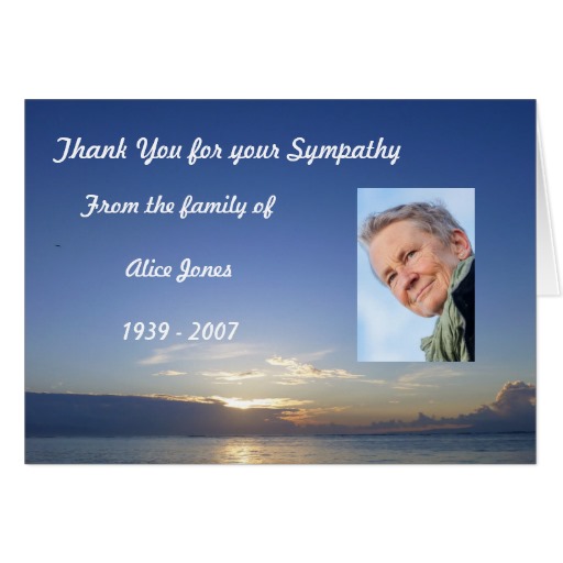 Custom Sympathy Thank You Card, Blue Sea