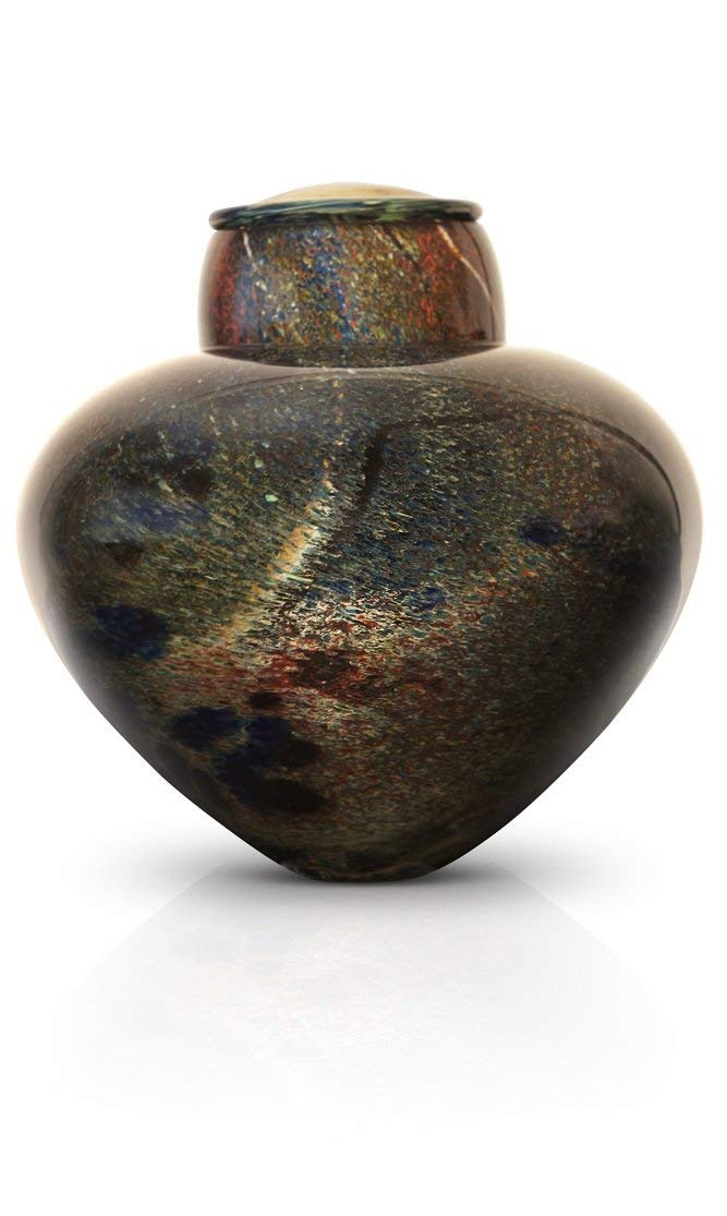 Glass cremation urn by Urns in Style - Ethereal Galaxy