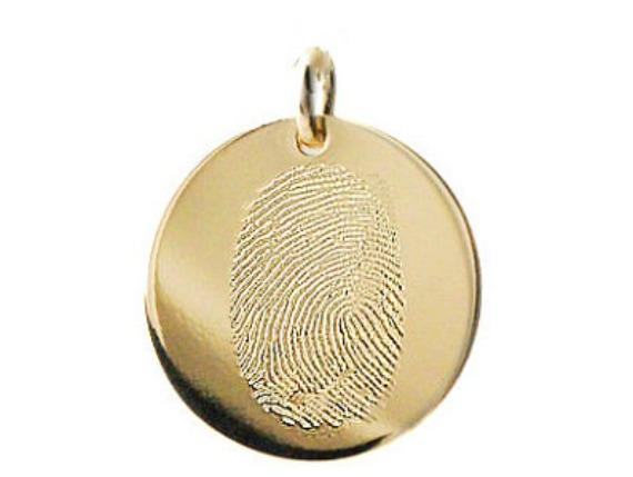 Gold Fingerprint Memorial Pendant