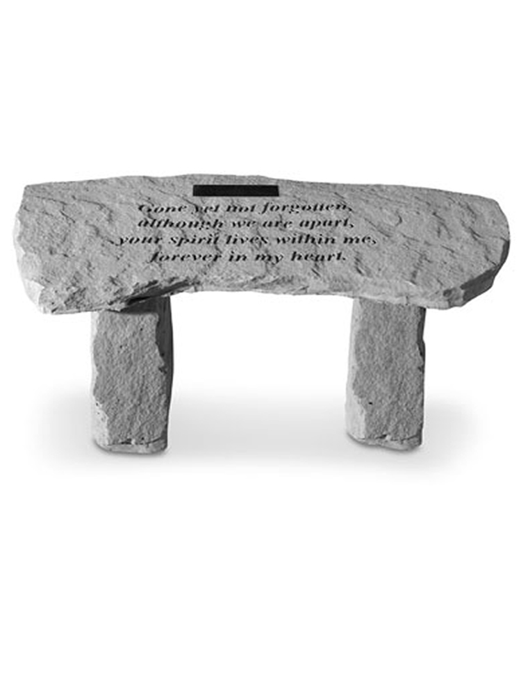 Memorial Bench with Text Gone but Not Forgotten