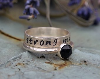 Miscarriage Ring - Handmade with Silver and Onyx