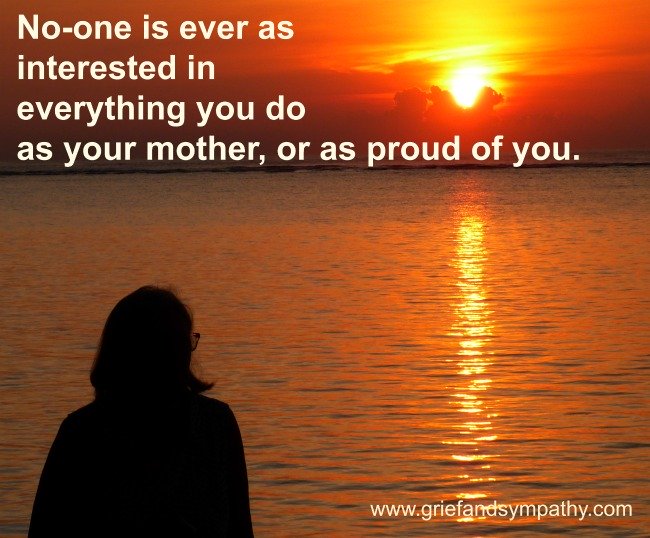 No one is ever as interested in everything you do as your mother, or as proud of you. Woman staring at the sunrise contemplating loss of her mother.