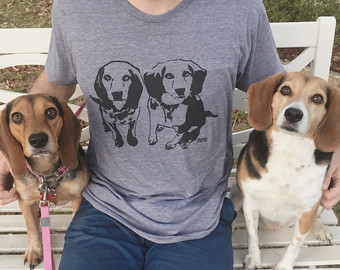 Pet memorial t-shirt with beagles