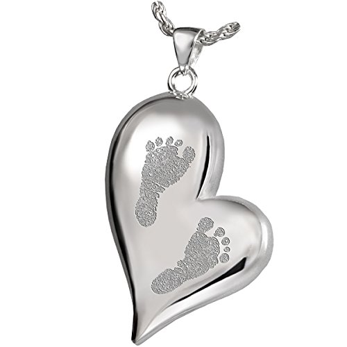 Platinum Footprint Cremation Pendant