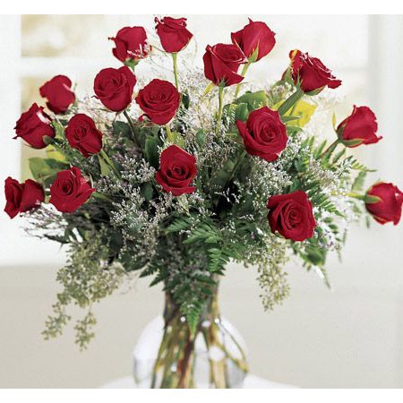 Red Roses in a Sympathy Bouquet