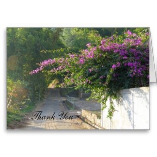 Thank you card with Bougainvillea